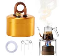 Mini réchaud à alcool portable haute puissance pour l'extérieur et réchaud à alcool, réchaud de randonnée léger avec support pour faire bouillir de l'eau, camping, randonnée et urgence (doré-B)