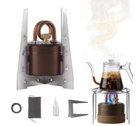 Mini réchaud à alcool pour camping, haute puissance, portable, mini brûleur à spiritueux d'extérieur avec support anti-brûlure, chauffage rapide, coupe-vent, pour randonnée, survie, urgence, café, thé