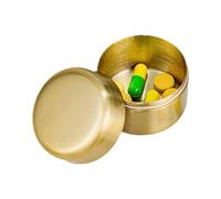 Mini récipient à pilules - Bouchon à vis en acier inoxydable, boîte de vitamines, tube de pharmacie, système de transport anti-fuite, minuscule distributeur journalier | Porte-médicaments rond pour