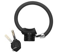 Mini Reflective Ring Lock, Zinc Alloy PVC Durable Anti Theft Bike Cable Lock, Ideal for Cycling, Commuting, and Outdoor Sports, 5.5 x 4.3 Inches with 2 Keys (Noir mat réfléchissant)