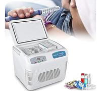 Mini réfrigérateur 12 L pour insuline, boîtier de voyage, affichage LED 2-8 °C, glacière pour médicaments, chargeur USB pour voiture