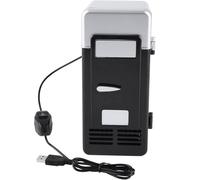 Mini réfrigérateur 19,4 x 9 x 9 cm, refroidisseur et réchauffeur portable USB avec lumière LED, mini réfrigérateur personnel pour voiture, bureau, voyage - Petit réfrigérateur compact pour boissons et