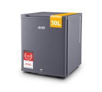 TZS First Austria - Mini réfrigérateur 30L complètement silencieux - Petit mini-frigo avec porte réversible et lumière intérieure - Minibar pour camping, bureau, chambre & hôtel - Anthracite
