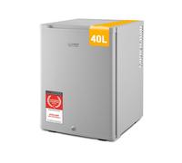 TZS First Austria - Mini réfrigérateur 40L silencieux - Petit mini-frigo avec porte réversible et lumière intérieure - Minibar pour camping, bureau, chambre & hôtel - Gris