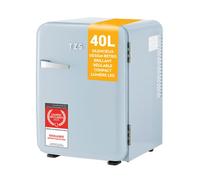 TZS First Austria - Mini Réfrigérateur Rétro 40L silencieux - Petit Minifrigo design vintage avec lumière intérieure et 2 compartiments de porte - Minibar pour camping, bureau, chambre & hôtel - bleu