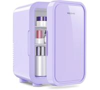 Mini réfrigérateur 6L/8 canettes 220-240V CA/CC portable thermoélectrique pour soins peau, boissons, bureau, chambre, violet
