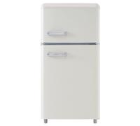 Mini-Réfrigérateur 72 L Avec Fonction Congélateur, 39 Db, éclairage LED, 120 Kwh/An, Pour Cuisine, Bureau,Réfrigérateur Rétro, Réfrigérateur Double Porte Supérieure Et Inférieure,White