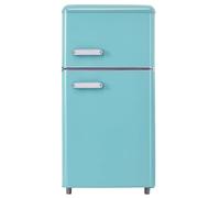 Mini-Réfrigérateur 72 L Avec Fonction Congélateur, 39 Db, éclairage LED, 120 Kwh/An, Pour Cuisine, Bureau,Réfrigérateur Rétro, Réfrigérateur Double Porte Supérieure Et Inférieure,Blue