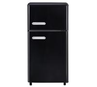 Mini-Réfrigérateur 72 L Avec Fonction Congélateur, 39 Db, éclairage LED, 120 Kwh/An, Pour Cuisine, Bureau,Réfrigérateur Rétro, Réfrigérateur Double Porte Supérieure Et Inférieure,Black