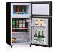 Mini-Réfrigérateur 72L(21+51),LED 39dB,120kWH/AN,Réfrigérant R600,Réfrigérateur avec étagères Réglables ,Porte Vitrée Noire
