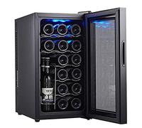 Mini réfrigérateur à boissons, armoire à vin à température constante, réglage de la température, comptoir autoportant, réfrigérateur à bar, fonctionnement silencieux, compresseur (noir élégant)