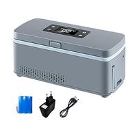 Mini réfrigérateur à insuline portable, rechargeable par USB, petit boîtier de voyage pour voiture, température constante de 2 à 8 °C, écran HD, 1 batterie