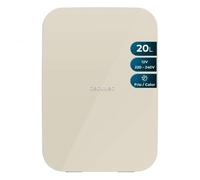 Cecotec Mini Réfrigérateur Bolero MiniCooling 20L Bahamas Beige. Design compact 20L, polyvalent 12V-220V, refroidit jusqu'à 7ºC et chauffe jusqu'à 65ºC, parfait pour voyages et maison.