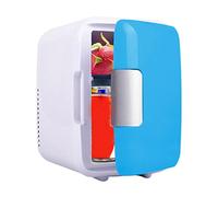 Mini réfrigérateur de 4 litres, 6 canettes Mini réfrigérateur pour chambre à coucher, alimentation 12 V CC et chauffe-eau, alimentation CA + CC portable 2023, petit mini réfrigérateur pour chambre à