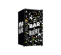Mini réfrigérateur Frigelux BAB89NE 88L Noir porte réversible, éclairage LED, clayettes en verre, froid statique