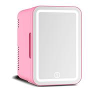 Mini réfrigérateur glacière/chauffante 6 L avec miroir LED 3 couleurs, réfrigérateur portable for cosmétiques, boissons et voitures - Double alimentation CA/CC, ultra silencieux
