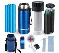 Mini réfrigérateur pour insuline 2-8℃, USB Refroidisseur de médicaments pour Voyage, Glacière électrique à insuline Sac pour diabétiques, avec 4 Sacs de Glace en Gel, Approuvé par TSA