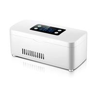 Mini-réfrigérateurs Boîte réfrigérée à insuline refroidisseur refroidissement médicament réfrigérateur affichage LCD étui à pilules médicament chaud double étui de voyage maison Pour voiture, voyage(E