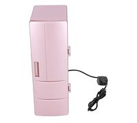 Mini Refrigerator, USB Portable Heat Cold Dual Use Cosmetic Fridge Desk Mini Fridge For Home Bedroom Outdoor Food Beverage(Rose Gold)