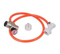 Mini régulateur CO2 acier inoxydable pour fût de bière et réservoir soda, | Sortie barbelée 5/16 po, manomètre 0-30 psi inclus, adaptateur cartouche 3/8 po, tuyau rouge et distributeur fournis