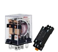 Mini relais électromagnétique JQX-13F HH62P DPDT avec socle de prise AC110V-220V 10A, 1 pièce(DC,110V-With base)