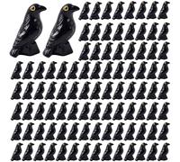 Mini Resin Crows, Mini Halloween Crows, 100pcs Resin Decor Figurines, décor de Corbeau Gothique pour la Maison, Le Jardin et l'artisanat de Bricolage