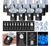 mini resin ghosts, mini ghost figurines, New glow in the dark ghosts with box, 6 Designs with 36 Thank You Cards and Box, Party Favors Stuffer Positive Gift for Coworkers Teacher Student (48pcs)