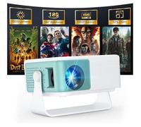 Mini Rétroprojecteur 1080P FHD, Auto Keystone, Zoom 50%, Rotation 180°, Portable iOS/Android/TV Stick - Chambre/Bureau
