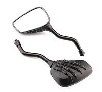 Mini rétroviseur latéral de moto avec tête de mort - Noir