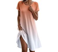 Mini robe d'été décontractée à manches courtes pour femme avec col en V et poches, robe de plage ample et fluide en polyester pour voyage, soirée, festivals et événements de fin de semaine