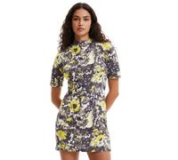 Mini robe grise jaune minérale Desigual pour femmes S