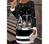 Mini robe légère en polyester avec motif imprimé et élasticité modérée, parfaite pour une utilisation en extérieur au printemps, en été, en automne et en hiver, pour un usage quotidien et en club (XL