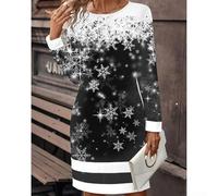 Mini robe légère en polyester avec motif imprimé et élasticité modérée, parfaite pour une utilisation en extérieur au printemps, en été, en automne et en hiver, pour un usage quotidien et en club (XS