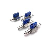 Mini robinet à bille à Double tuyau SS304, 8mm, 10mm, 12mm, 14mm, avec poignée bleue ou en acier, for utilisation en Aquarium de gaz et d'eau(Bleu,8mm)