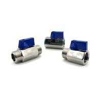 MINI robinet à bille en acier inoxydable, 1/8 1/4 3/8 1/2 3/4, filetage 1 ", matériel SS304(3/8" Male to Female)