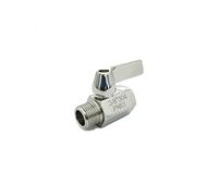 Mini robinet à bille en acier inoxydable 304, 1 pièce, 1/8 "1/4" 3/8 "1/2" 3/4 "1" BSP filetage femelle à mâle for l'eau, l'huile et les gaz(3/8 Inch Female to Male)