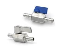 Mini Robinet À Bille En Acier Inoxydable 304, 7 8 9 10 12 13 14 15 16 Mm, Avec Poignée(11mm Barb,Steel Handle)