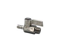 Mini robinet à bille sanitaire en acier inoxydable SUS 304, 1/8 ", 1/4", 3/8, 1/2", BSP x 7/12mm, avec poignée, for brassage domicile, 56789(MALE-7MM BARB,0.5 Inch)