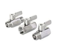 Mini robinet à bille sanitaire for hommes et femmes, 1/8, 1/4, 3/8, 1/2, 3/4, 1 pouce, for brassage à domicile avec poignée en acier, 1 pièce(1",NPT_MALE TO MALE_SUS304)