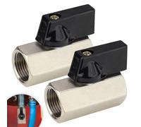 Mini Robinet à Boisseau Sphérique, 2 Pièces 3/8 Pouces Femelle Mini Vanne Arret, Nickelé Laiton Sphérique Mini Robinet à Tournant, pour Tuyaux et Robinets 0XBIT