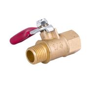 Mini robinet à boisseau sphérique d'arrêt en laiton 1/4" NPT femelle mâle for eau, gaz, carburant, air, compresseur d'air, maison, jardin, avec poignée rouge(1/4" Female To Male NPT)