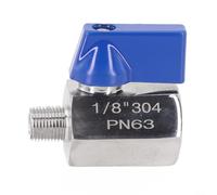 Mini robinet à boisseau sphérique en acier inoxydable 304 avec filetage mâle et femelle, double joint pour eau, huile, gaz, arrêt manuel quart de tour, contrôle du débit bidirectionnel (1/8)