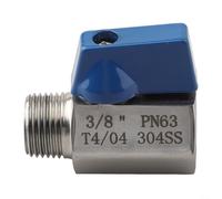 Mini robinet à boisseau sphérique en acier inoxydable 304 avec filetage mâle et femelle, double joint pour eau, huile, gaz, arrêt manuel quart de tour, contrôle du débit bidirectionnel (3/8)