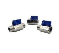Mini robinet à boisseau sphérique en acier inoxydable 304, sortie et drainage, double filetage intérieur miniature, double filetage extérieur, filetage intérieur et extérieur, mini valve (38 double