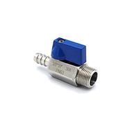 Mini robinet à boisseau sphérique en acier inoxydable SS304, filetage mâle 1/8, 1/4, 3/8, 1/2 pouce, for eau, pétrole, gaz, 7 mm, 8 mm, 9 mm, 10 mm, 12 mm(10mm Hose Barb,1/8 Inch)
