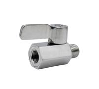 Mini robinet à boisseau sphérique sanitaire 1/8 1/2 3/4 SUS304 BSP NPT Poignée en acier inoxydable Sanitaire Auto-fabriqué pour eau, huile, acide (1,27 cm, NPT, mâle vers mâle)