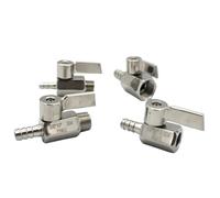 Mini robinet à boisseau sphérique sanitaire à embout cannelé, en acier inoxydable SUS 304, 1/8", 1/4", 3/8", 1/2", 3/4" BSP femelle/mâle, 7, 8, 10, 12, 14-20 mm(3/8",BSPT MALE_TYPE-B HANDLE)