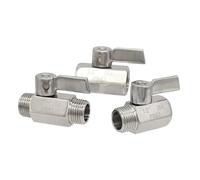 Mini robinet à boisseau sphérique SS304 fileté en acier inoxydable 3/8" 1/2" 3/4" 1" NPT mâle femelle fileté en acier inoxydable SS304 Mini robinet à boisseau sphérique acide (3/8", NPT_M à M)