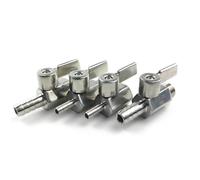 Mini robinet à tournant sphérique BSP 1/8 1/4 3/8 1/2 ", filetage femelle mâle 304 en acier inoxydable, barbe de queue de tuyau 7/8/10/12mm, robinet à bille 2 voies(1/2" Male 12mm)