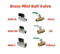 Mini robinet à tournant sphérique en laiton, compresseur d'air, eau, gaz, huile, vanne d'arrêt 1/8 "1/4" 3/8 "1/2" BSP filetée mâle à femelle MINIFemale to Female